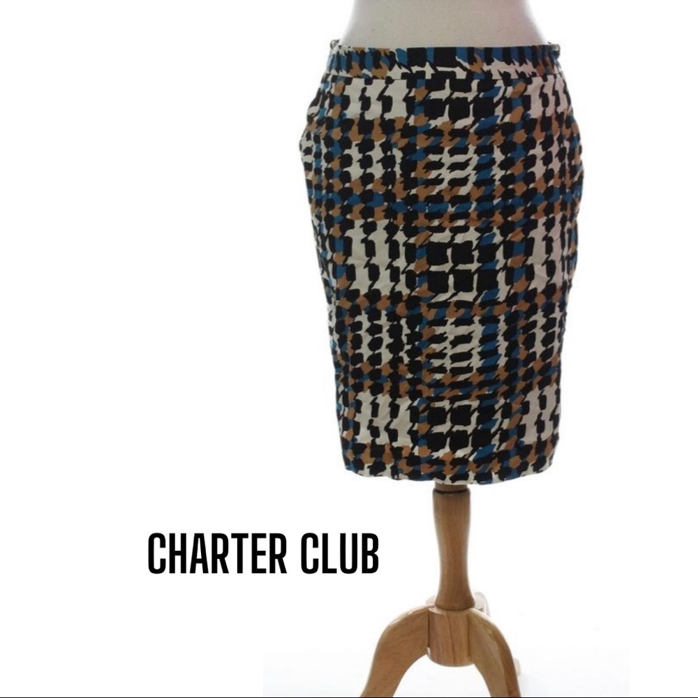Charter Club NEW Mandalay Petite Pencil Straight Skirt Knee-Length Blue, 10P